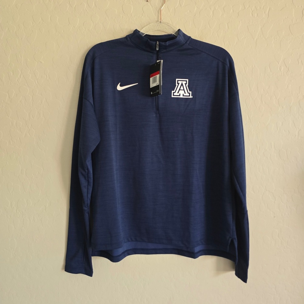 Nike‎ University of Arizona Dri-fit Women's 1/4 zip Pullover Navy Size Large NWT